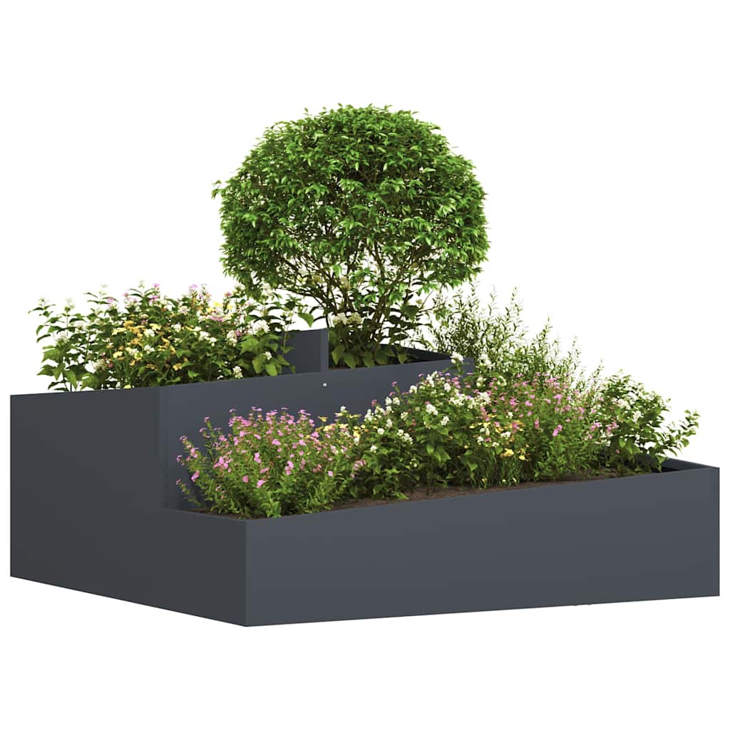 Gartenblumentopf Anthrazit 100 x 100 x 50 cm Stahl